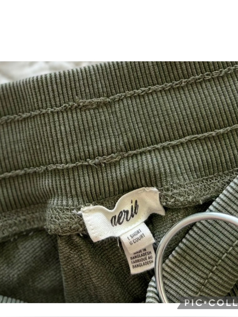 Aerie Soft Landing Wide Leg Pants Olive Green Large Short Drawstring - Picture 6 of 6